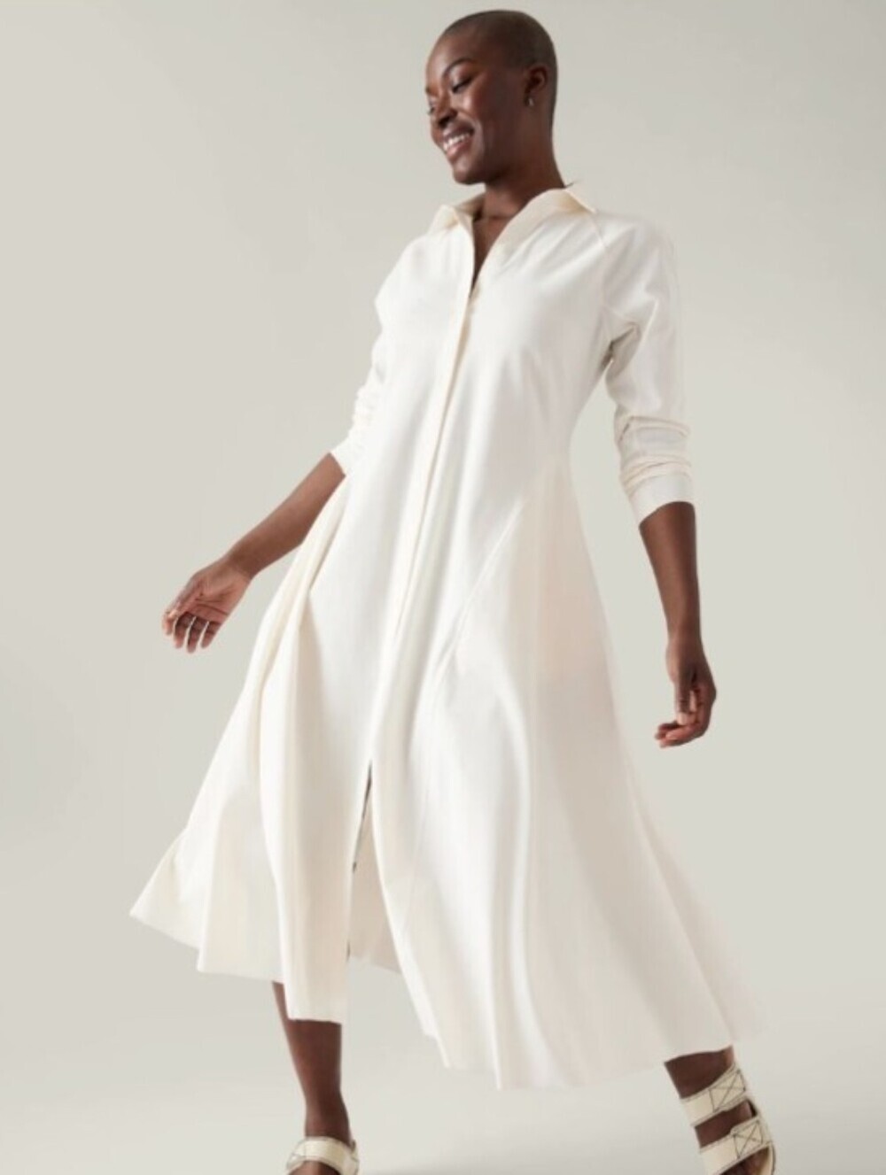 Athleta Cosmic Layer Dress - Off White Cream sz M